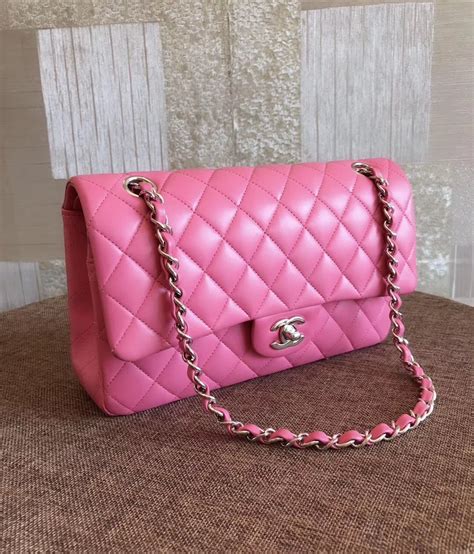 chanel patent pink medium flap bag|Chanel mini flap bag lambskin.